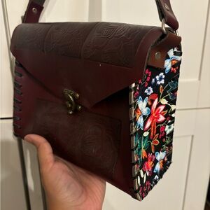 Burgundy leather Purse from Mexico